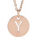18K Rose Gold-Plated Sterling Silver Initial Y 16-18" Necklace Siddiqui Jewelers
