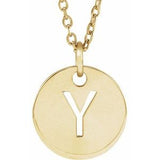 18K Yellow Gold-Plated Sterling Silver Initial Y 16-18" Necklace Siddiqui Jewelers