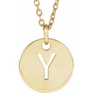 18K Yellow Gold-Plated Sterling Silver Initial Y 16-18" Necklace Siddiqui Jewelers