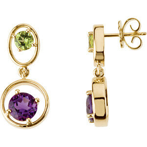 Peridot & Amethyst Earrings - Siddiqui Jewelers