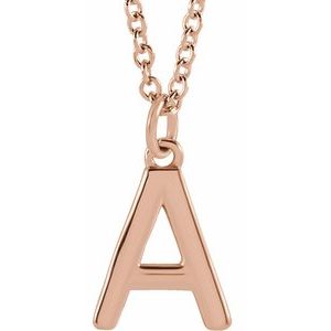 18K Rose Gold-Plated Sterling Silver Initial A  Dangle 16" Necklace Siddiqui Jewelers