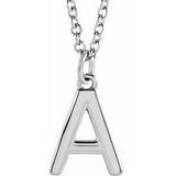 Sterling Silver Initial A Dangle 16" Necklace Siddiqui Jewelers