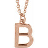 18K Rose Gold-Plated Sterling Silver Initial B  Dangle 16" Necklace Siddiqui Jewelers
