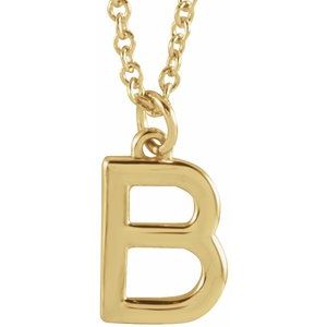 14K Yellow Initial B Dangle 18" Necklace Siddiqui Jewelers