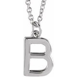 Sterling Silver Initial B Dangle 16" Necklace Siddiqui Jewelers