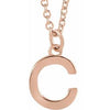 18K Rose Gold-Plated Sterling Silver Initial C Dangle 18" Necklace Siddiqui Jewelers