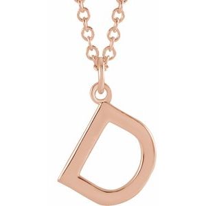 14K Rose Initial D Dangle 16" Necklace Siddiqui Jewelers