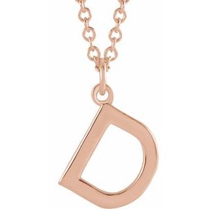 18K Rose Gold-Plated Sterling Silver Initial D  Dangle 16" Necklace Siddiqui Jewelers