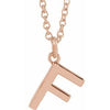 18K Rose Gold-Plated Sterling Silver Initial F Dangle 18" Necklace Siddiqui Jewelers