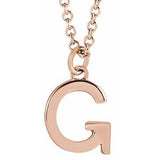 14K Rose Initial G Dangle 18" Necklace Siddiqui Jewelers