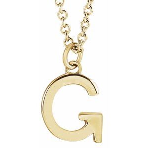 18K Yellow Gold-Plated Sterling Silver Initial G  Dangle 16" Necklace Siddiqui Jewelers