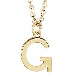 14K Yellow Initial G Dangle 16" Necklace Siddiqui Jewelers