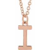 18K Rose Gold-Plated Sterling Silver Initial I Dangle 18" Necklace Siddiqui Jewelers