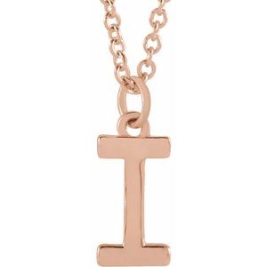18K Rose Gold-Plated Sterling Silver Initial I Dangle 18" Necklace Siddiqui Jewelers
