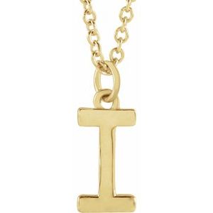 18K Yellow Gold-Plated Sterling Silver Initial I  Dangle 16" Necklace Siddiqui Jewelers