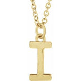18K Yellow Gold-Plated Sterling Silver Initial I Dangle 18" Necklace Siddiqui Jewelers