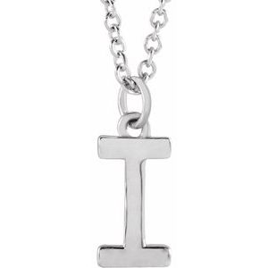 Sterling Silver Initial I Dangle 18" Necklace Siddiqui Jewelers