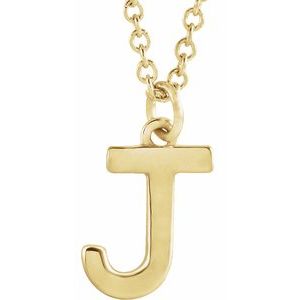 14K Yellow Initial J Dangle 16" Necklace Siddiqui Jewelers