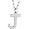 Sterling Silver Initial J Dangle 18" Necklace Siddiqui Jewelers