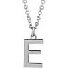 Sterling Silver Initial E Dangle 16" Necklace Siddiqui Jewelers