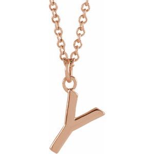 18K Rose Gold-Plated Sterling Silver Initial Y  Dangle 16" Necklace Siddiqui Jewelers