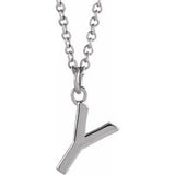 Platinum Initial Y Dangle 18" Necklace Siddiqui Jewelers