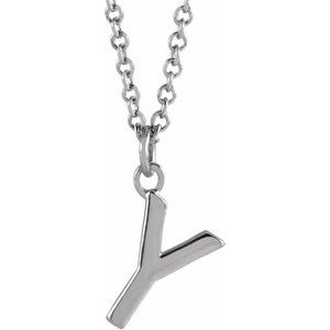 Platinum Initial Y Dangle 18" Necklace Siddiqui Jewelers
