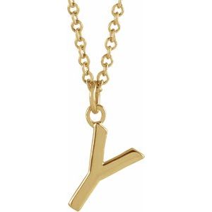 14K Yellow Initial Y Dangle 16" Necklace Siddiqui Jewelers