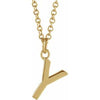 18K Yellow Gold-Plated Sterling Silver Initial Y  Dangle 16" Necklace Siddiqui Jewelers