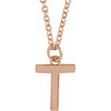 18K Rose Gold-Plated Sterling Silver Initial T  Dangle 16" Necklace Siddiqui Jewelers