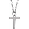 Sterling Silver Initial T Dangle 18" Necklace Siddiqui Jewelers