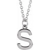 Sterling Silver Initial S Dangle 18" Necklace Siddiqui Jewelers