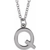 Platinum Initial Q Dangle 16" Necklace Siddiqui Jewelers
