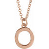 18K Rose Gold-Plated Sterling Silver Initial O  Dangle 16" Necklace Siddiqui Jewelers