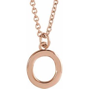 18K Rose Gold-Plated Sterling Silver Initial O  Dangle 16" Necklace Siddiqui Jewelers