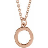 18K Rose Gold-Plated Sterling Silver Initial O Dangle 18" Necklace Siddiqui Jewelers