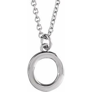 Sterling Silver Initial O Dangle 18" Necklace Siddiqui Jewelers