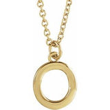 18K Yellow Gold-Plated Sterling Silver Initial O  Dangle 16" Necklace Siddiqui Jewelers