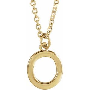 18K Yellow Gold-Plated Sterling Silver Initial O  Dangle 16" Necklace Siddiqui Jewelers