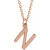 18K Rose Gold-Plated Sterling Silver Initial N Dangle 18" Necklace Siddiqui Jewelers