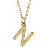 14K Yellow Initial N Dangle 16" Necklace Siddiqui Jewelers