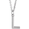 Sterling Silver Initial L Dangle 18" Necklace Siddiqui Jewelers