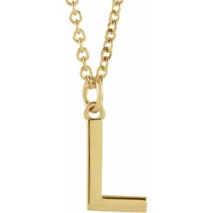 14K Yellow Initial L Dangle 16" Necklace Siddiqui Jewelers