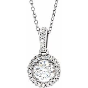 14K White 3/4 CTW Diamond 18" Necklace - Siddiqui Jewelers
