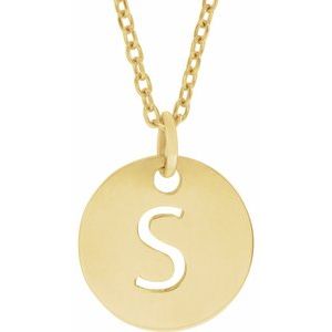 18K Yellow Gold-Plated Sterling Silver Initial S 16-18" Necklace Siddiqui Jewelers