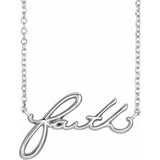 14K White Faith 18" Necklace-Siddiqui Jewelers
