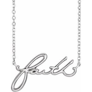 Sterling Silver Faith 18" Necklace-Siddiqui Jewelers