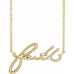 14K Yellow Faith 16" Necklace-Siddiqui Jewelers