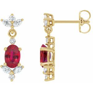 14K Yellow Ruby & 3/8 CTW Diamond Earrings - Siddiqui Jewelers