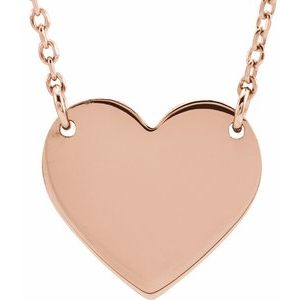 18K Rose Gold-Plated Sterling Silver 8x7.2 mm Heart 16-18" Necklace-Siddiqui Jewelers